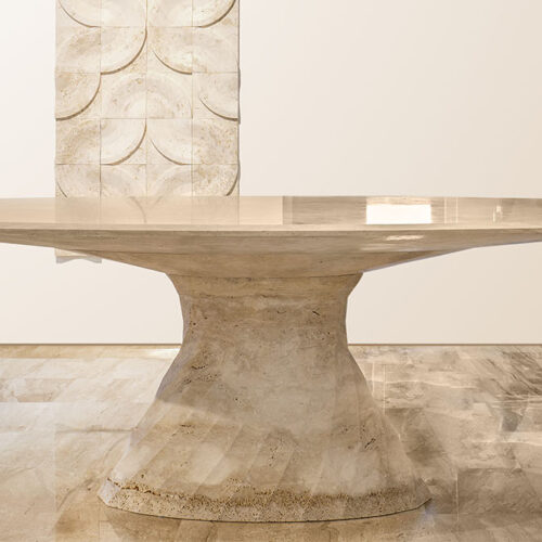tavolo moderno in marmo beige di lusso